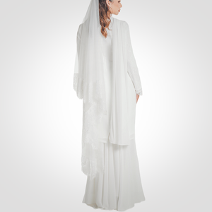 SIPO Eid personnalisé Malaisie dentelle broderie femmes musulmanes robe en mousseline de soie moderne Baju Kurung - Product Image 5