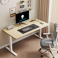 Bureau debout électrique à double moteur réglable en hauteur, poste de travail de bureau et de gaming