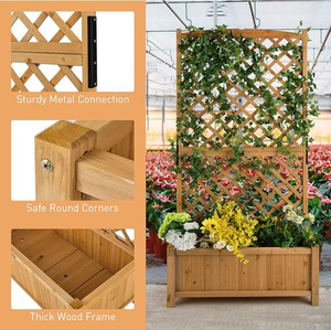 Vasi da giardino <span class=keywords><strong>fioriere</strong></span> da esterno di grandi dimensioni <span class=keywords><strong>in</strong></span> <span class=keywords><strong>legno</strong></span> <span class=keywords><strong>con</strong></span> <span class=keywords><strong>traliccio</strong></span> a <span class=keywords><strong>traliccio</strong></span> per piante rampicanti - Product Image 4