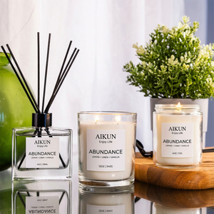 AIKUN – Coffrets Cadeaux de Bougies Naturelles et Diffuseurs à Bâtonnets en Verre avec Cire de Soja Naturelle et Logo Personnalisé pour Mariage, Thanksgiving, Noël - Product Image 3