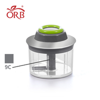 ORB Kitchen Mini Speedy Simple Everyday Handmatige Multifunctionele Groente- en Voedselhakker met Roestvrijstalen Messen LFGB