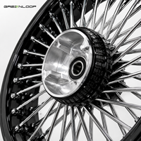 Set Roda Motor Greenloop Premium Custom Fat Spoke 16 18 19 21 23 Inch Chrome Black Rims untuk Modifikasi Cruiser Mewah