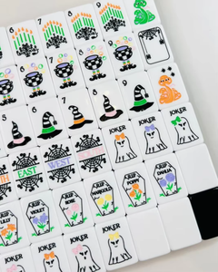 Set di Mahjong Americano di Lusso per Halloween, 160 Tessere, Acrilico Inciso a Doppio Strato con Motivo <span class=keywords><strong>Hocus</strong></span> <span class=keywords><strong>Pocus</strong></span>, Regalo Ideale per Serate di Gioco - Product Image 4