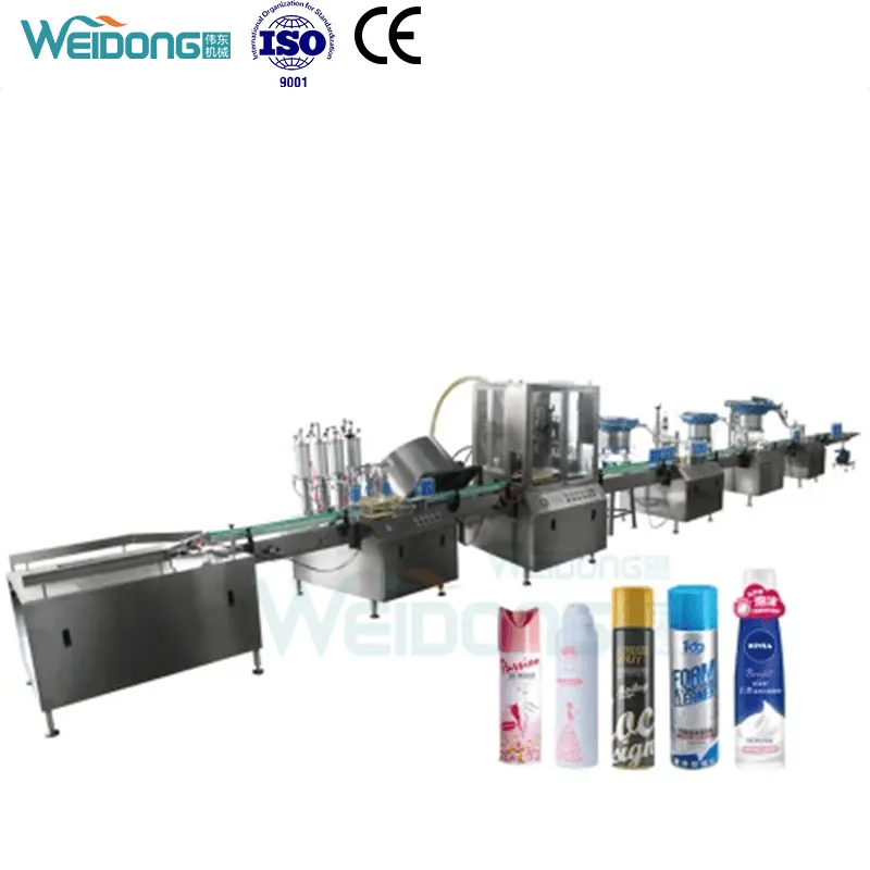 Spray filling machine for aerosol filling production line