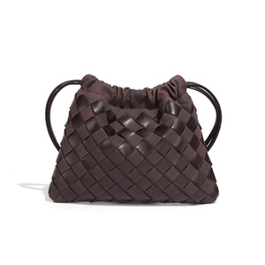 Sac à bandoulière tissé pour femme OEM, collection Printemps-Été, fermeture éclair, en PU, doublure en polyester, petit format, portable - Product Image 6