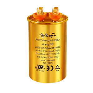 คาปาซิเตอร์แบบกลม Cbb65 แบบสองวงจร 60 ยูเอฟ 370-440 โวลต์ AC สำหรับระบบระบายอากาศ - Product Image 1