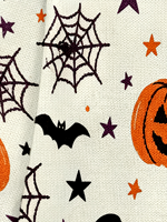 Suéter de cuello alto para mujer con diseño de calabaza y murciélago de Halloween, tejido por computadora, con transferencia térmica, personalizado para uso diario informal o festivo