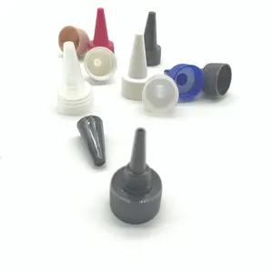 Plastic lid with colorful plastic pointed nozzle cap for twist top cap point mouth cap