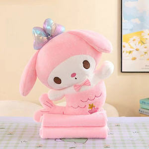 Kuro mi Mer criada juguete de peluche de dibujos animados manta de almohada 2 en <span class=keywords><strong>1</strong></span> cojín de aire acondicionado para coche manta de siesta para niños de doble propósito - Product Image 2