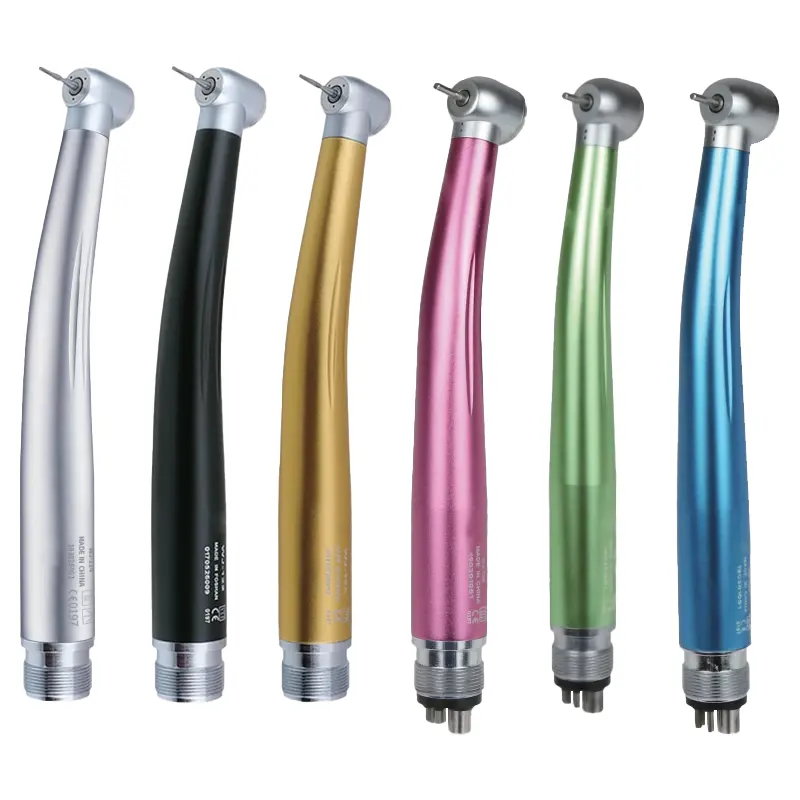 Manubrio dentale veloce led colorato pulsante ad alta velocità prodotti dentali handpiece dentale