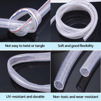 Tuyau flexible tressé en fibre de PVC de haute qualité d'usine 1/4 ''3/8'' 1/2 ''3/4'' 1 ''2'' 3 ''pour jardin eau air carburant gazole