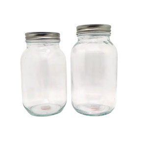 <strong>Wide</strong> <strong>Mouth</strong> Glass <strong>Mason</strong> <strong>Jar</strong> With Metal Lid 20ml Clear Plastic Canning Jam Mayo <strong>Jar</strong> for Packaging <strong>4</strong> <strong>oz</strong> 300ml Capacities Available - Product Image 3