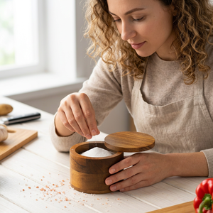 Handmade Wood Spice & Pepper Shaker Leak Proof Eco-Friendly Durable Dishwasher Oven Safe Customizable Size for Home <b>Kitchen</b> Use - Product Image 1