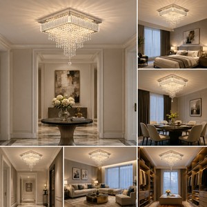 Modern <b>Light</b> Luxury Led Crystal Dimmable Ceiling <b>Light</b> for <b>Corridor</b> Bedroom Entrance Hall Hallway <b>Light</b> - Product Image 3