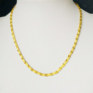 Semplice classico 24k rame placcato oro amore cuore catena di pesce collana di gioielli per le donne festa di nozze gioielli in oro - Product Image 3
