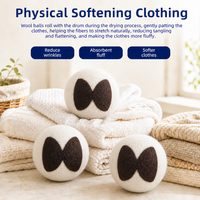 Lot de 6 boules de séchage 100 % laine, adoucissant naturel et antistatique, pour le linge et les poils d'animaux, alternative aux lingettes de séchage