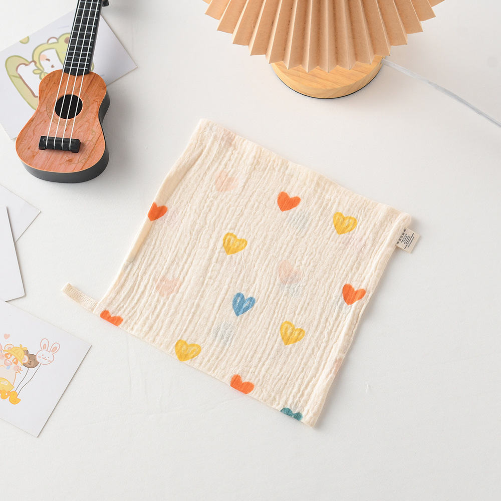 Bubble square towel-rice bottom peach heart