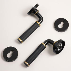 Luxury Brass <strong>Door</strong> Lock Set Modern Interior <strong>Bedroom</strong> Bathroom Double Wood <strong>Door</strong> Lever Privacy Passage Lock - Product Image 6
