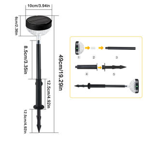 Nouvelle <span class=keywords><strong>Lampe</strong></span> <span class=keywords><strong>Solaire</strong></span> Extérieure pour Pelouse, Étanchéité IP65, RVB Couleurs Fixes, Dégradé Coloré, Projection Goutte d'Eau, Installation sur Piquet au Sol - Product Image 6