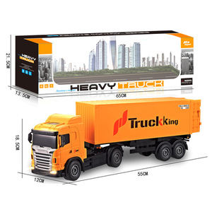 2.4GHz đài phát thanh điều khiển 50cm 4CH 8 bánh xe Headstock có thể tháo rời <span class=keywords><strong>RC</strong></span> máy kéo Trailer xe tải đồ chơi - Product Image 3