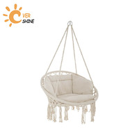 Hamac suspendu en macramé, chaise-balançoire avec corde en coton et acier, haute qualité, offre spéciale