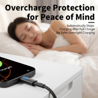 Câbles de données à charge rapide 240W avec double connecteur USB Type-C en alliage d'aluminium, arrêt intelligent, pour accessoires de téléphones iPhone et Android