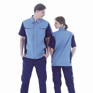 Nouvelle combinaison <span class=keywords><strong>de</strong></span> travail unisexe à manches courtes, vêtements <span class=keywords><strong>de</strong></span> travail personnalisés avec logo, tenues <span class=keywords><strong>de</strong></span> travail, vêtements <span class=keywords><strong>de</strong></span> travail - Product Image 2