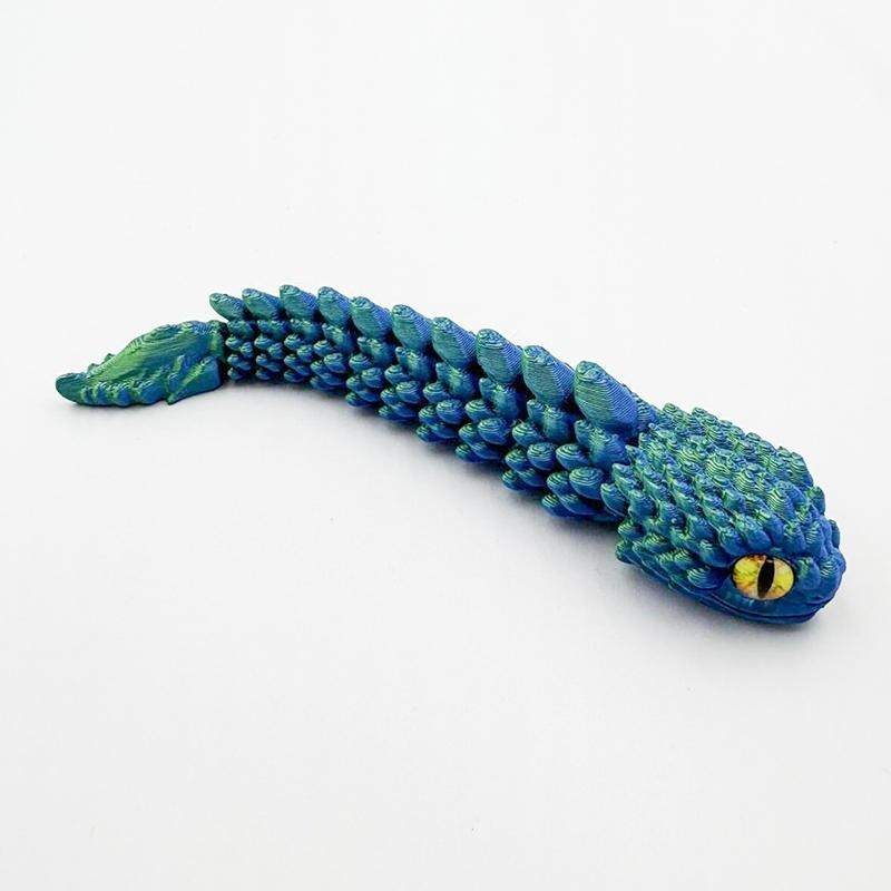 13.5cm blue green rock snake