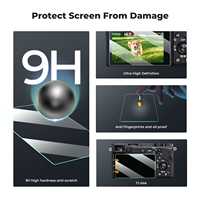 K&F Concept Film de protection en verre trempé pour écran d'appareil photo Sony, ensemble de sept pièces, étanche, anti-rayures, avec niveau de niveau de charnière