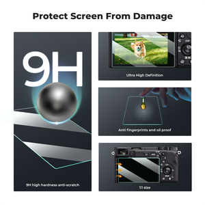 K&F Concept Film de protection en verre trempé pour écran d'appareil <span class=keywords><strong>photo</strong></span> Sony, ensemble de sept pièces, étanche, anti-rayures, avec niveau de niveau de charnière - Product Image 3