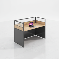 Table d'ordinateur modulaire contemporaine en métal Moderno, poste de travail de bureau avec armoire de rangement, mobilier commercial pour les écoles