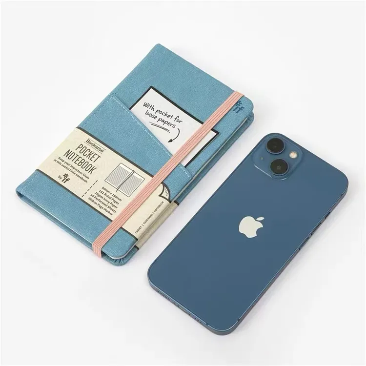 Mini A6 Size Leather Cover Customizable Inner Page Pocket Notebook Diary