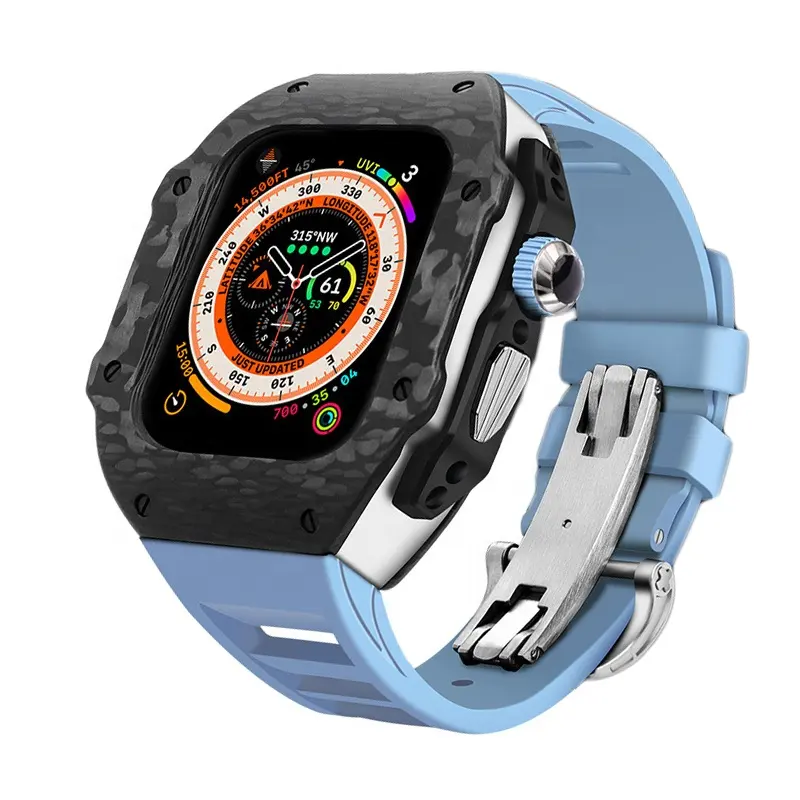 Carbon Fiber RM Mod Kit Case For Apple Watch Band 49mm Series 9 8 Ultra2  Ultra