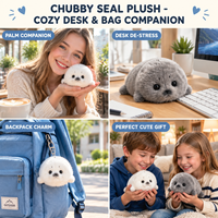 Porte-clés en peluche phoque moelleux, jouet animal marin mignon, poupée phoque souple en peluche, breloque de sac à dos pour enfants et filles, cadeau