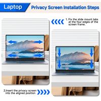 4-Way 360 °   Filtro de Privacidad para Laptop Anti-Espía de 14 Pulgadas 16:10, Filtro de Monitor Extraíble Anti-Reflejos y Bloqueador de Luz Azul, Suministro de Fábrica
