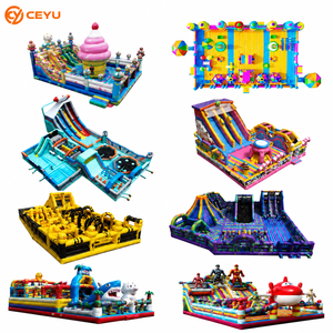 <span class=keywords><strong>Château</strong></span> gonflable Ceyu Rainbow Castle avec toboggan en forme d'arche licorne et girafe, décor cube souriant et tourelle pour les fêtes d'enfants - Product Image 4