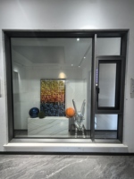 Ventanas Abatibles con Marco de Aleación de Aluminio, Vidrio Transparente, Perfil de Rotura Térmica, Diseño Moderno de Fábrica