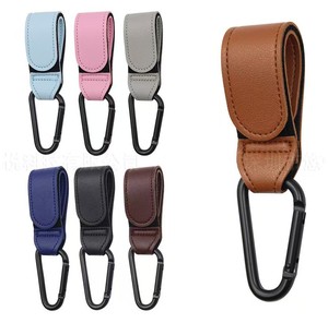<span class=keywords><strong>Bolsa</strong></span> de bebé de cuero PU personalizada, gancho para cochecito, gancho para cochecito, mosquetón para colgar, Clip para cochecito, carrito de compras colgante - Product Image 2