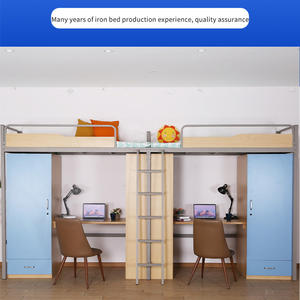 Venta al por mayor de fábrica Uso escolar Cama alta de metal para adultos-Cama de dormitorio con diseño moderno - Product Image 2