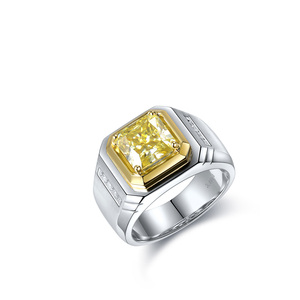 Nuovo Arrivo Anello da Uomo con Moissanite Gialla da 3.12ct in Argento Sterling con Diamante Moissanite per Fidanzamento - Product Image 6