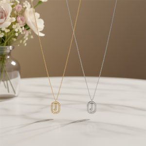 Collar con Colgante de Letra J Angelina, Acero Inoxidable, Chapado en Oro, con Circonita, Joyería de Moda Unisex, Regalo - Product Image 2