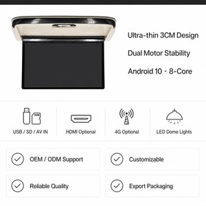 Écran IPS monté sur appuie-tête, moniteur de divertissement pour sièges arrière avec télécommande, USB, SD, AV, 1080P, écran rabattable, affichage en hauteur, 12V - Product Image 4