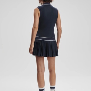 Vestido de Tenis sin Mangas con Cuello en V para Mujer, Ropa Deportiva para Pickleball al Aire Libre, Traje de Playa, Shorts de Tenis Plisados, Nombre del Equipo OEM - Product Image 3