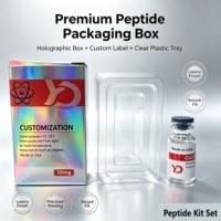 Juego de Etiquetas de Papel para Viales de Péptidos de Alta Calidad, Diseño Personalizado, Embalaje Plegable para Péptidos, Etiqueta para Viales de 3 ml y 10 ml con Bandeja de Plástico