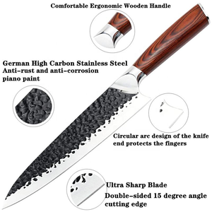 <span class=keywords><strong>Couteau</strong></span> <span class=keywords><strong>de</strong></span> chef en acier au carbone forgé marteau <span class=keywords><strong>japonais</strong></span> <span class=keywords><strong>de</strong></span> qualité supérieure Damas Cleaver - Product Image 3