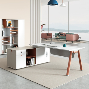 Yazhi precio bajo metal Morden mesa de oficina de lujo mesa de grupo pequeño para PC con cajón - Product Image 4