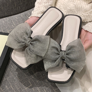 Sandales d'extérieur tendance pour femmes, élégantes, avec nœud brillant, style princesse, en PVC antidérapant, pour filles - Product Image 6