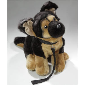 Realistische Pluizig Bont Dier Puppy Kid Begeleiden Buddy Home Decoratieve Zwarte En Bruine Zittende Duitse Herder Hond Knuffel - Product Image 4