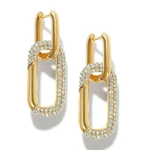 Женские серьги-кольца Milskye, новые 2024 ювелирные украшения из 18-каратного позолоченного латунного циркона