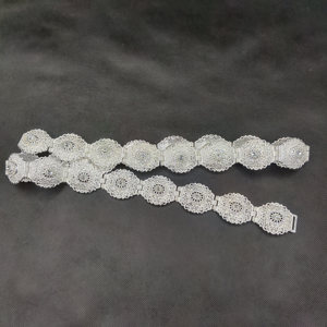 <span class=keywords><strong>Ceinture</strong></span> <span class=keywords><strong>en</strong></span> métal doré sur mesure de qualité supérieure pour robe de mariée arabe, entièrement ornée de strass, longueur réglable, style marocain - Product Image 6